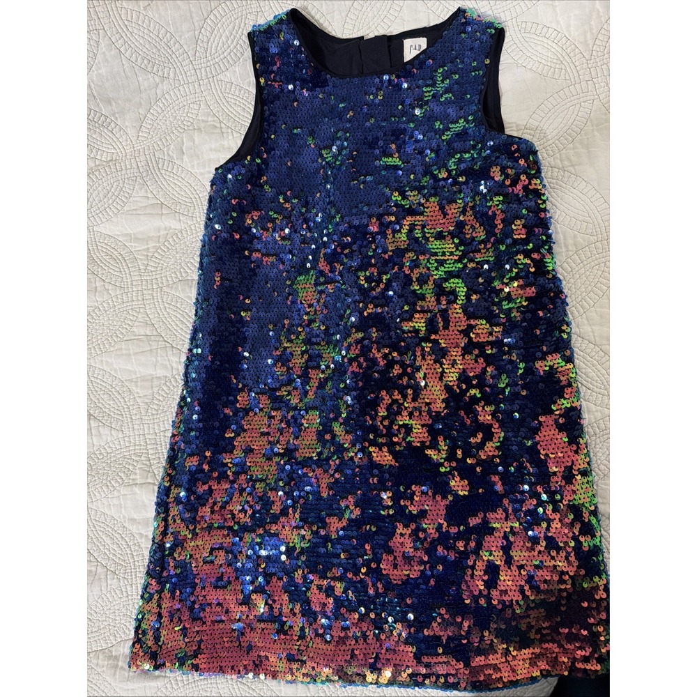 GAP‎ KIDS Girls Size SMALL Sparkly Irridicent Shimmer Sequin Dress EUC
